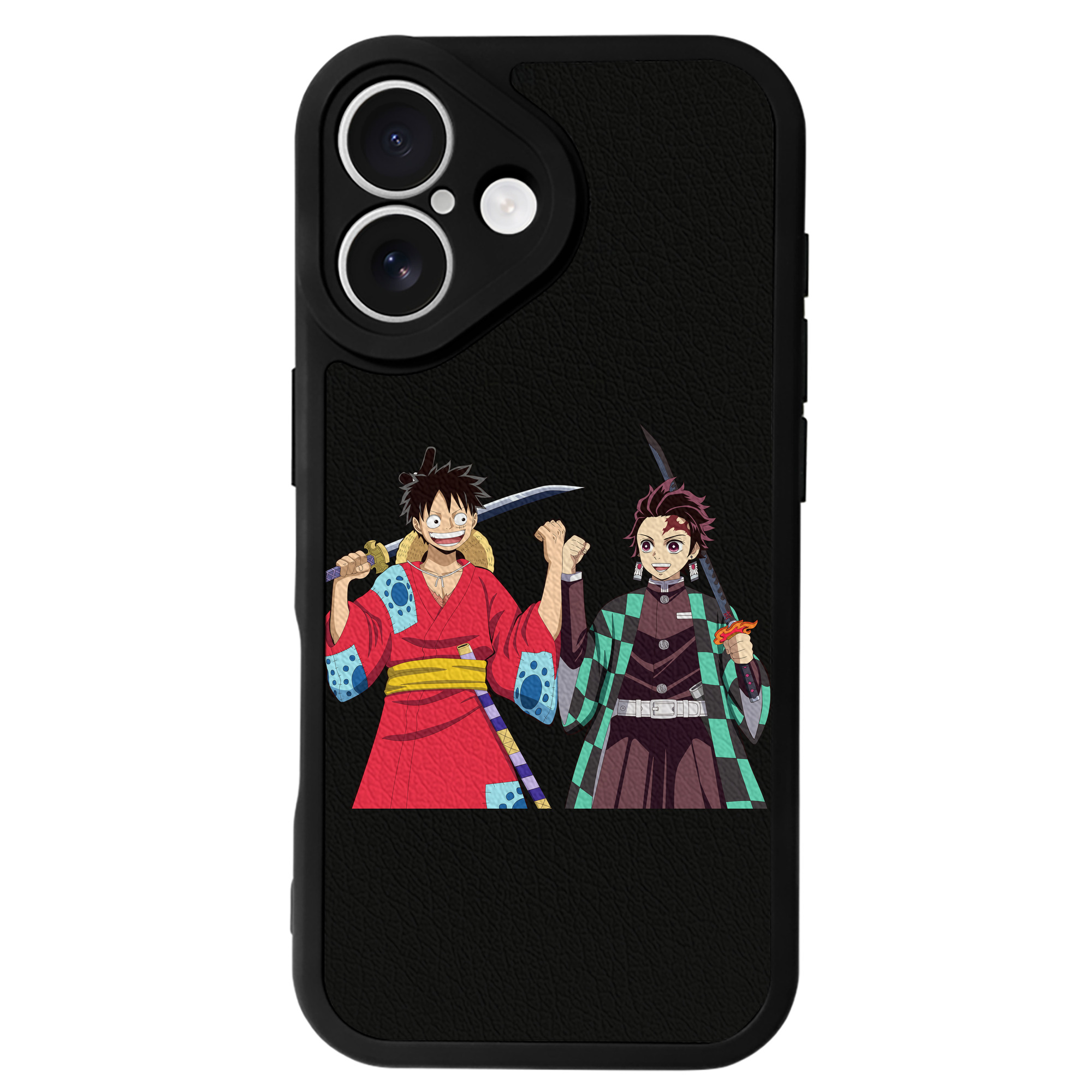 （画像用） 鬼滅の刃 竈門 炭治郎／かまど たんじろう Kamado Tanjirou 【iPhone 16シリーズ対応】シリコンスマホケース（レザー調） 材質：シリコン